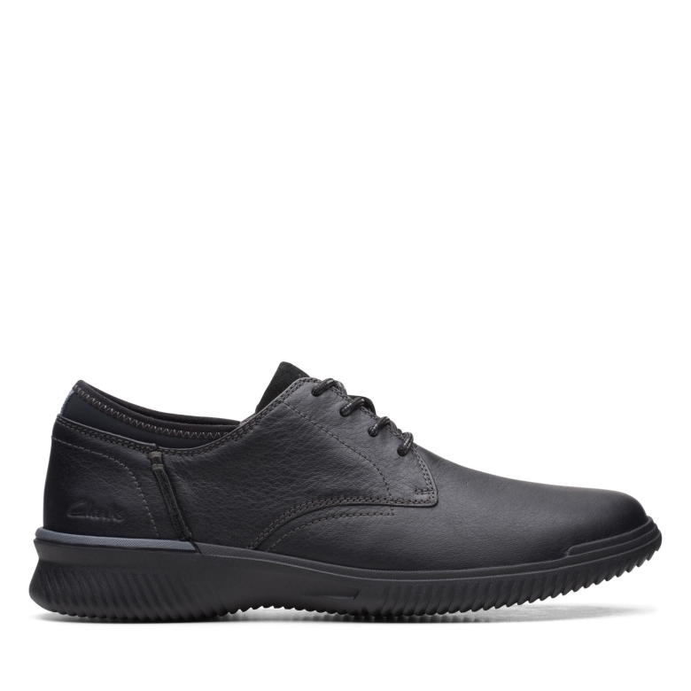 Donaway Plain Black Leather Clarks