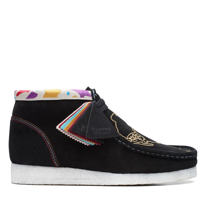 Wallabee Stiefel Clarks Schwarz
