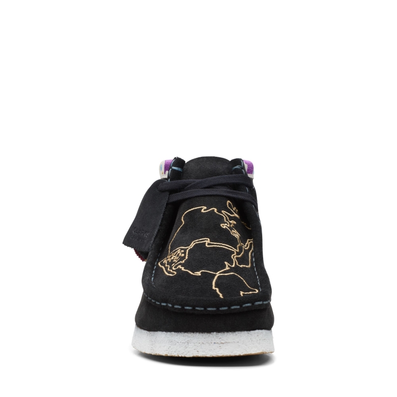 Wallabee Stiefel Clarks Schwarz