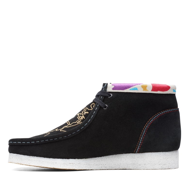 Wallabee Stiefel Clarks Schwarz
