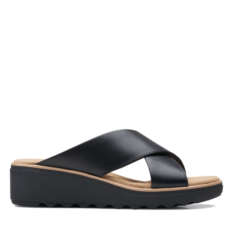 Schwarzes Leder Clarks Jillian Gem