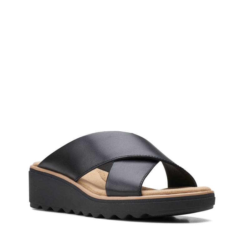 Schwarzes Leder Clarks Jillian Gem