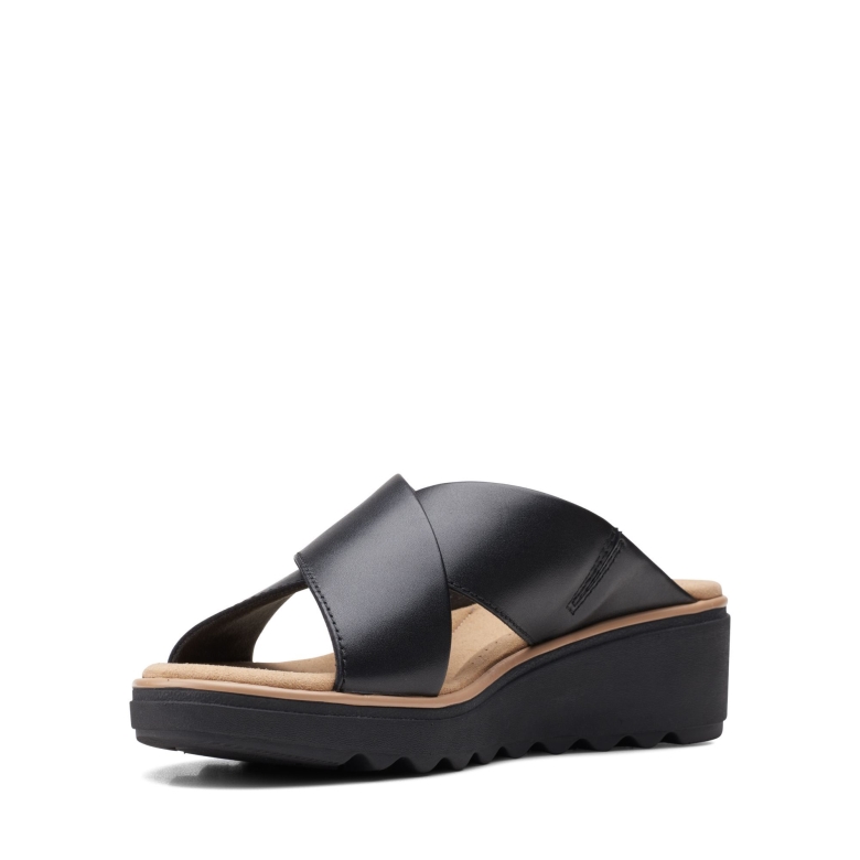 Schwarzes Leder Clarks Jillian Gem