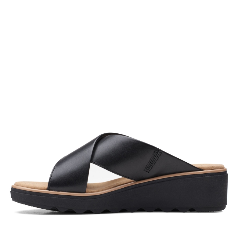 Schwarzes Leder Clarks Jillian Gem