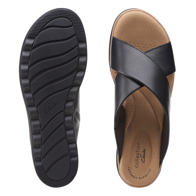 Schwarzes Leder Clarks Jillian Gem