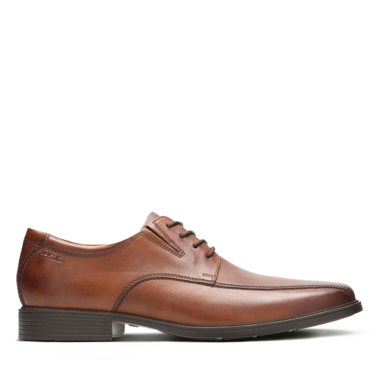 Clarks Dunkelbrauner Tilden Walk Aus Leder