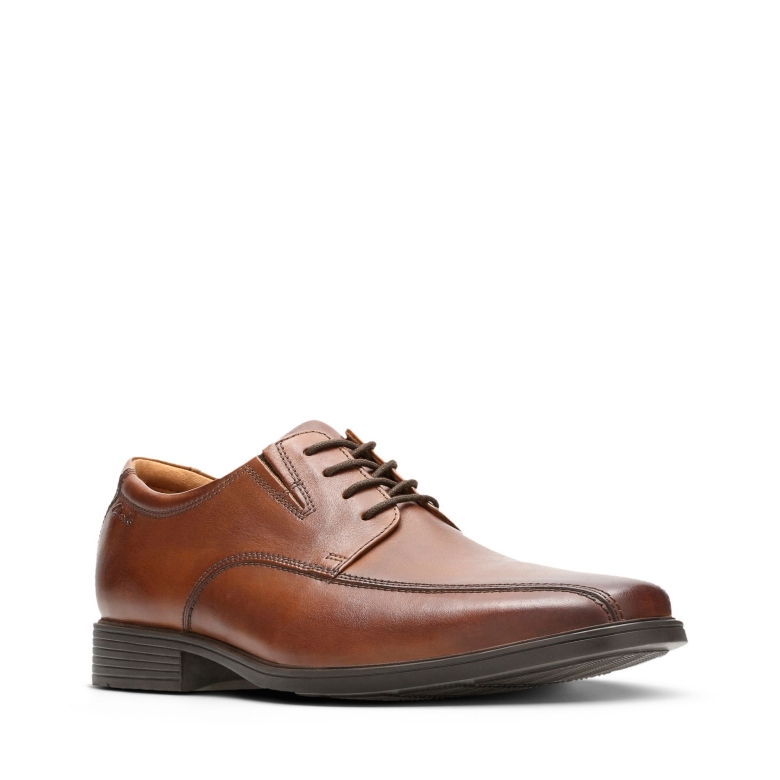 Clarks Dunkelbrauner Tilden Walk Aus Leder