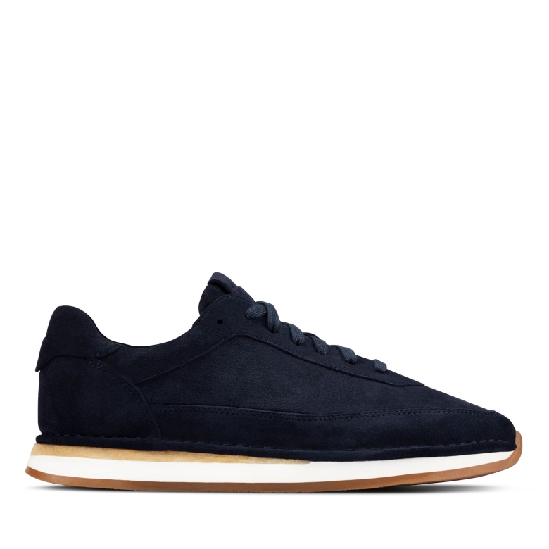 Clarks Craft Run Schnürsenkel Aus Marineblauem Wildleder