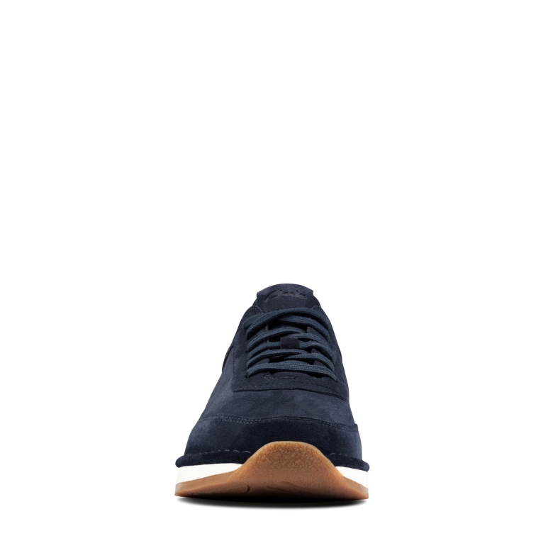Clarks Craft Run Schnürsenkel Aus Marineblauem Wildleder