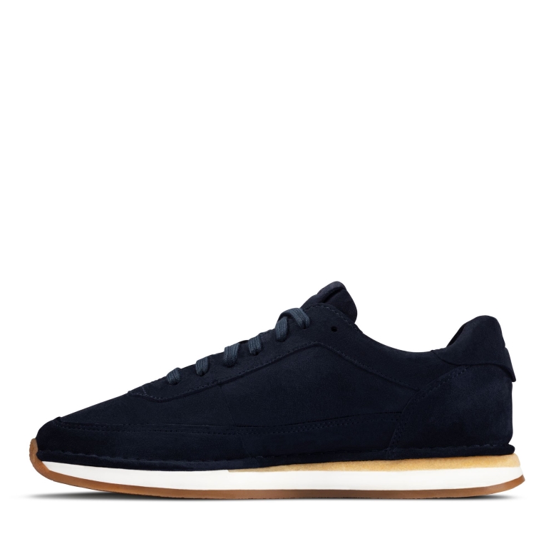Clarks Craft Run Schnürsenkel Aus Marineblauem Wildleder
