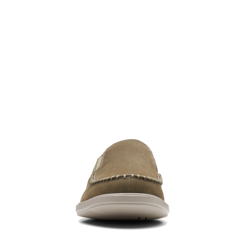 Olive Nubuk Bratton Slip Clarks