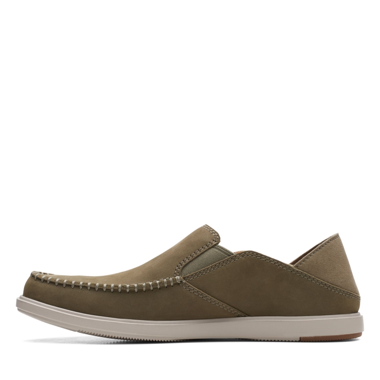 Olive Nubuk Bratton Slip Clarks