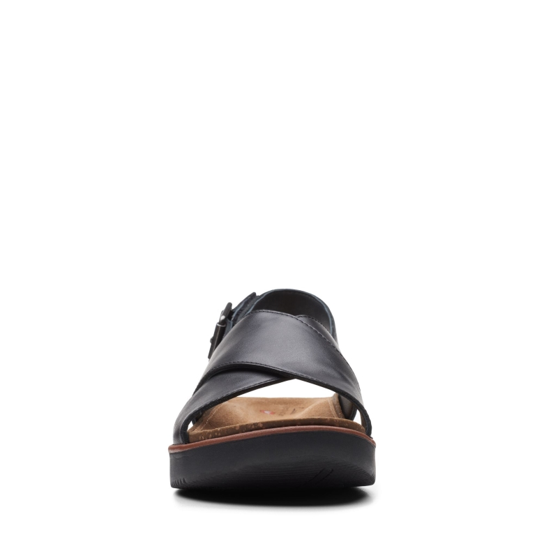 Clarks Schwarzes Leder-elayne-kreuz