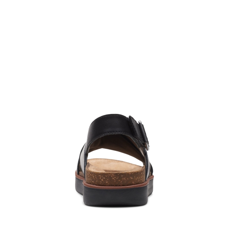 Clarks Schwarzes Leder-elayne-kreuz