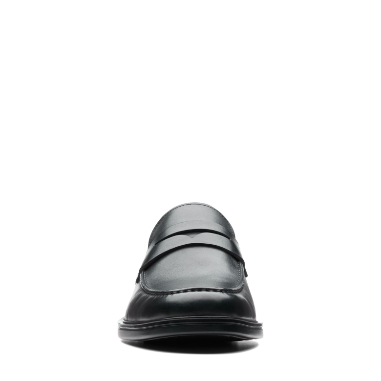 Un Aldric Step Schwarzes Leder Clarks