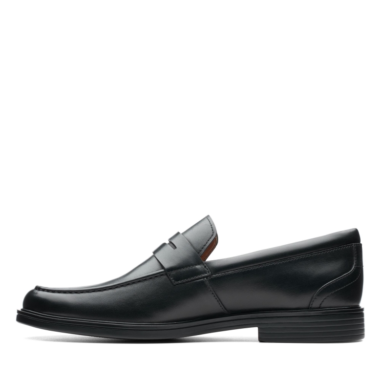 Un Aldric Step Schwarzes Leder Clarks