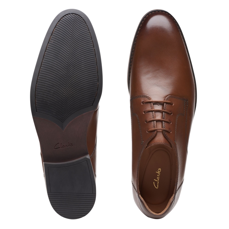Dunkelbraunes Leder Clarks Citi Stride Walk