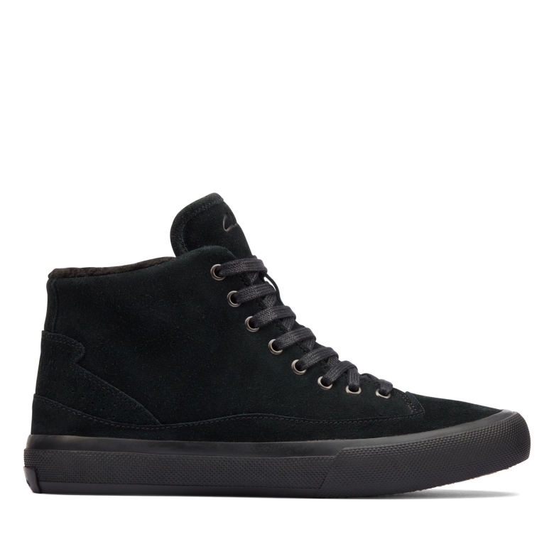 Schwarzes Wildleder Warm Gefüttert Aceley Zip Hi Clarks