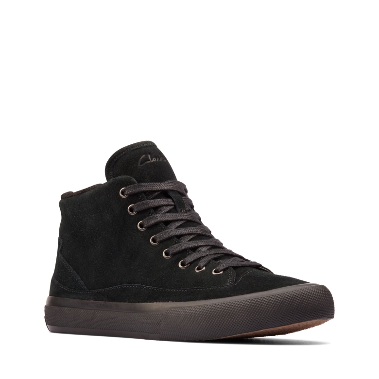 Schwarzes Wildleder Warm Gefüttert Aceley Zip Hi Clarks