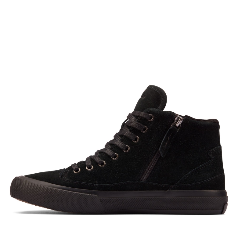 Schwarzes Wildleder Warm Gefüttert Aceley Zip Hi Clarks