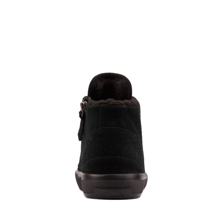 Schwarzes Wildleder Warm Gefüttert Aceley Zip Hi Clarks