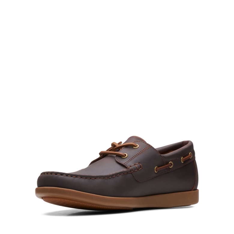 Clarks Ferius Coast Dunkelbraunes Leder
