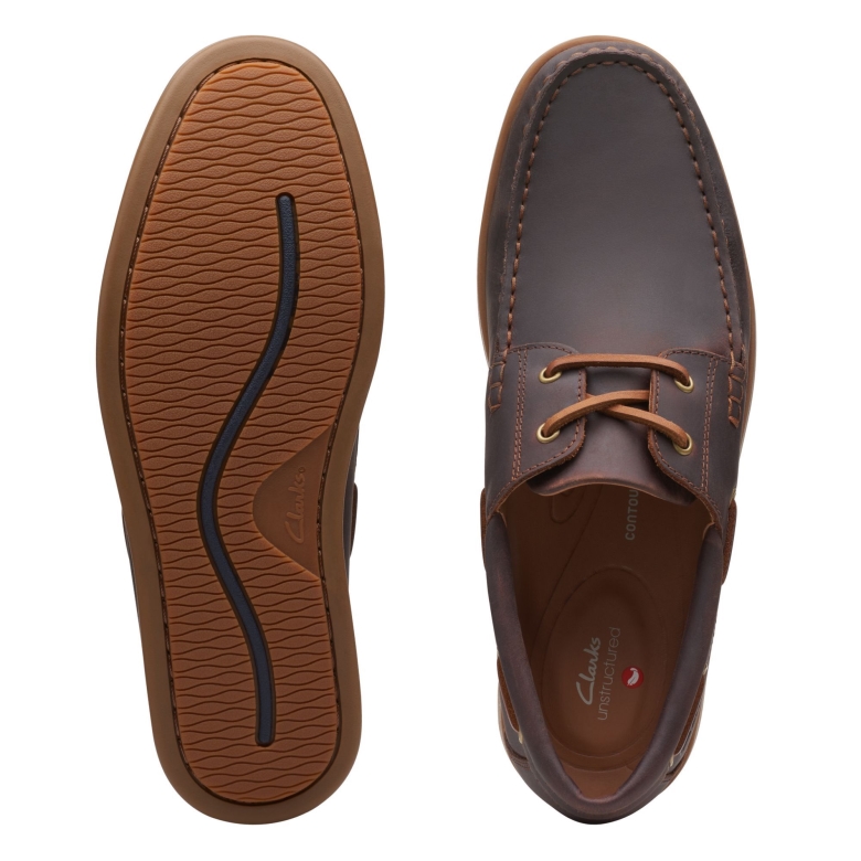 Clarks Ferius Coast Dunkelbraunes Leder