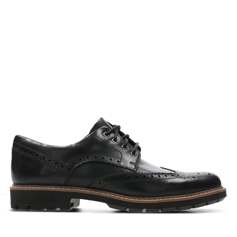 Clarks Batcombe Flügel Aus Schwarzem Leder