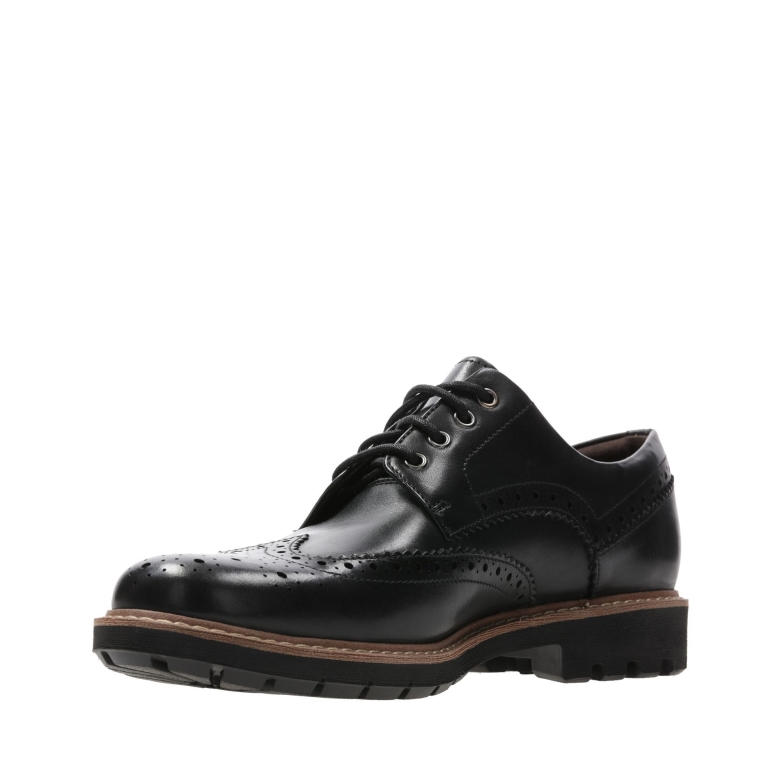 Clarks Batcombe Flügel Aus Schwarzem Leder