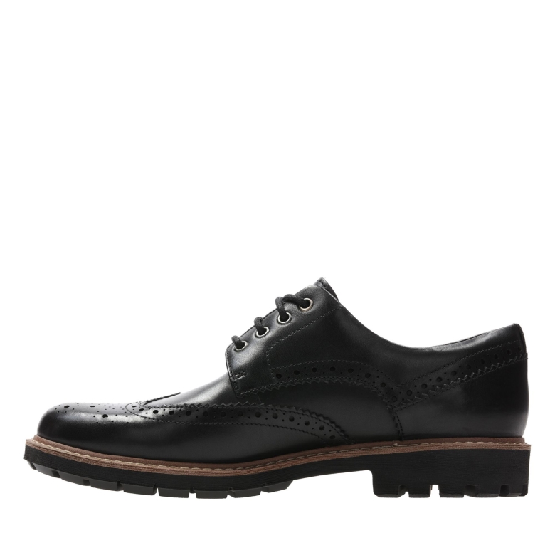 Clarks Batcombe Flügel Aus Schwarzem Leder