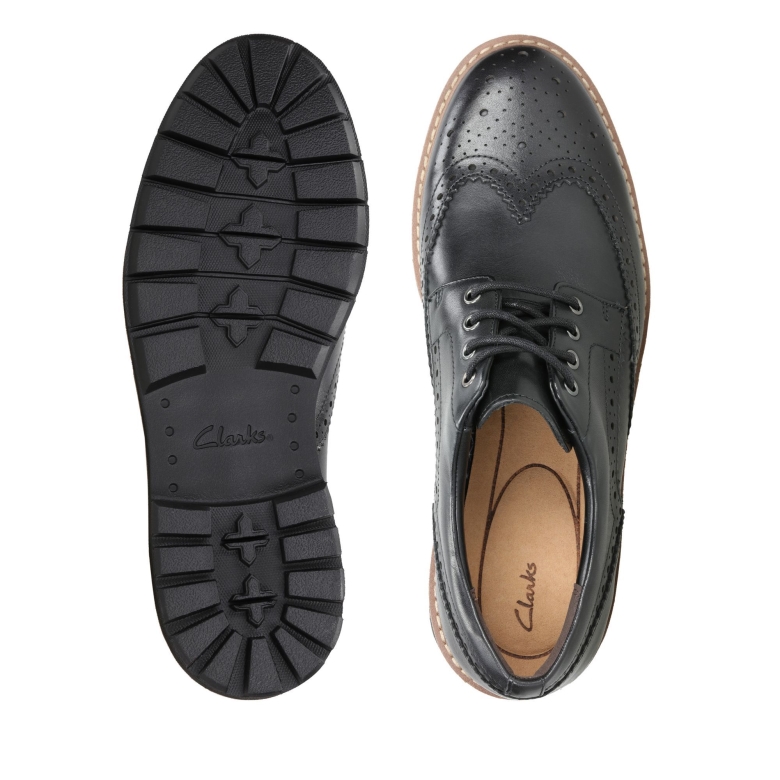 Clarks Batcombe Flügel Aus Schwarzem Leder