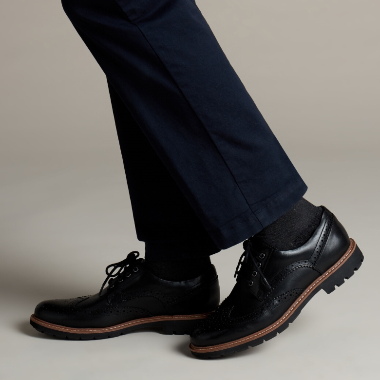 Clarks Batcombe Flügel Aus Schwarzem Leder