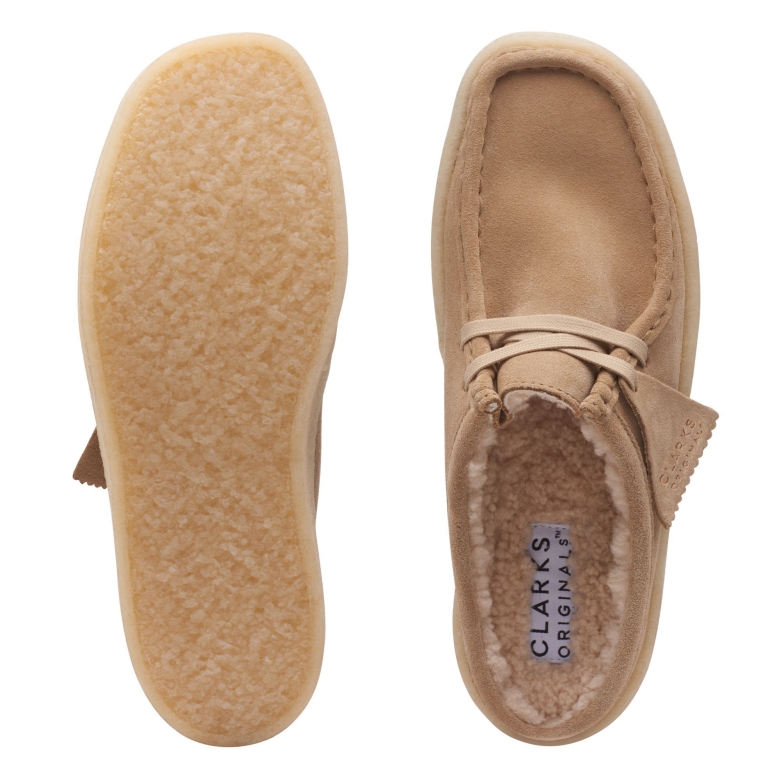 Wallabee Cup Lo Clarks Hellbraun Wliniert