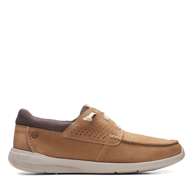 Dunkelsandfarbenes Nubukleder Clarks Gorwmoc