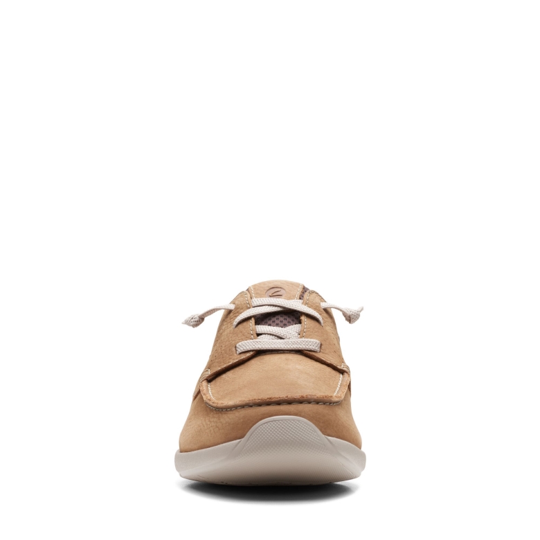 Dunkelsandfarbenes Nubukleder Clarks Gorwmoc