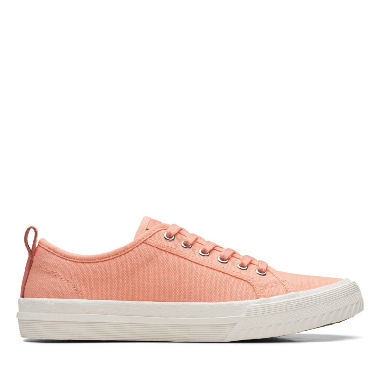 Roxby Lace Coral Canvas Clarks