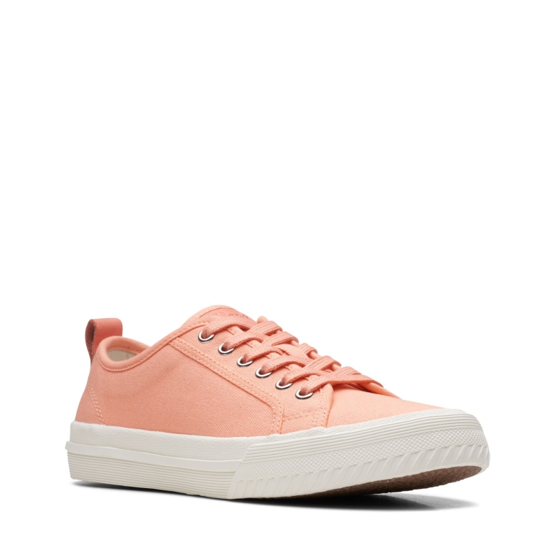 Roxby Lace Coral Canvas Clarks