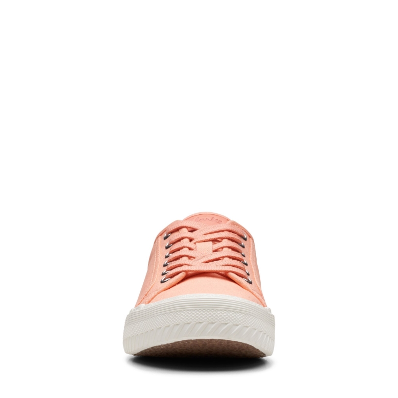Roxby Lace Coral Canvas Clarks