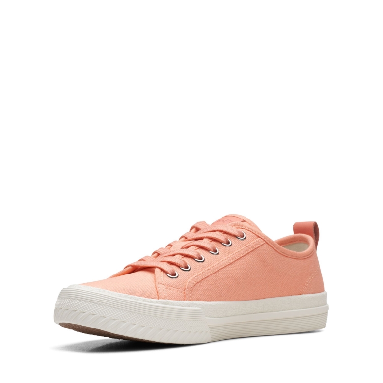 Roxby Lace Coral Canvas Clarks
