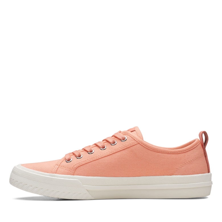 Roxby Lace Coral Canvas Clarks