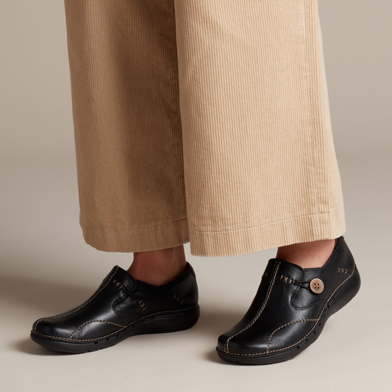 Un Loop Clarks Schwarzes Leder
