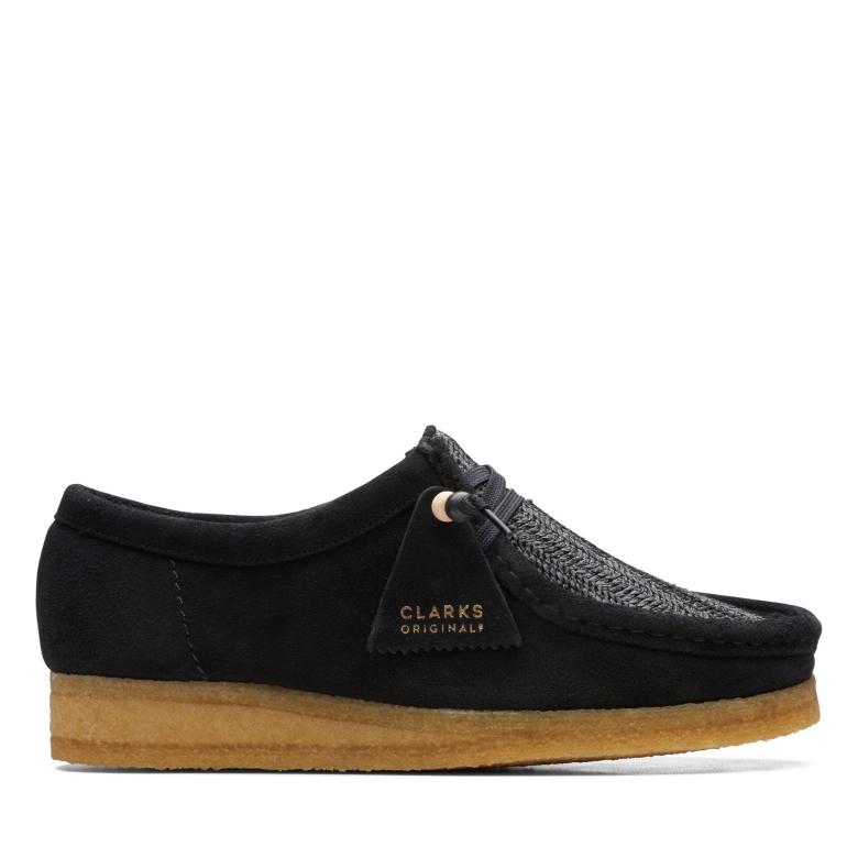 Wallabee Clarks Aus Schwarzem Bast
