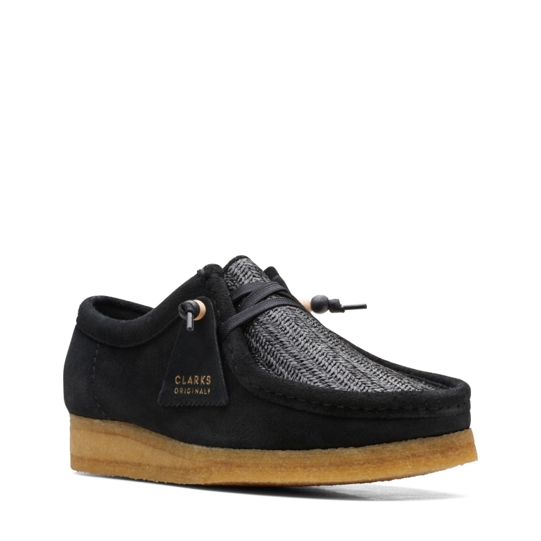 Wallabee Clarks Aus Schwarzem Bast