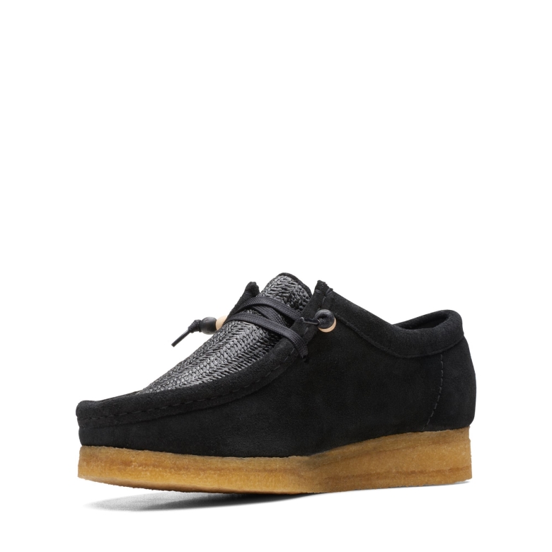 Wallabee Clarks Aus Schwarzem Bast