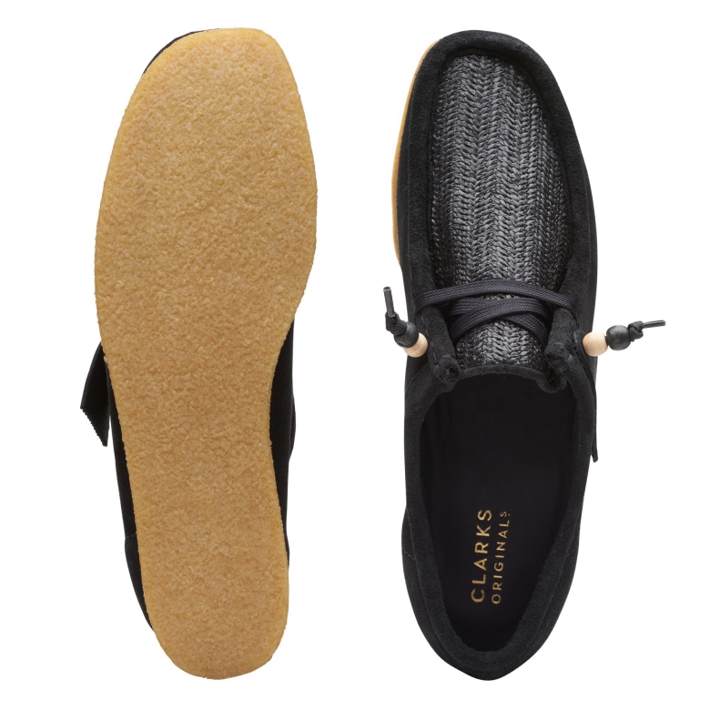 Wallabee Clarks Aus Schwarzem Bast