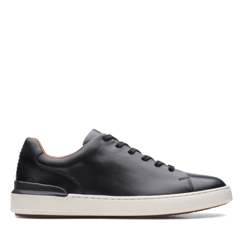 Court Lite Lace Clarks Schwarzes Leder