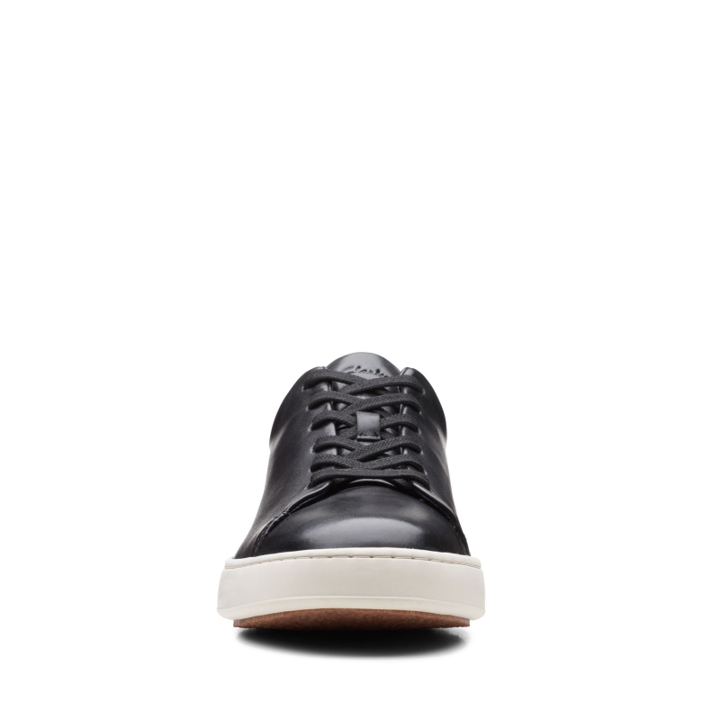 Court Lite Lace Clarks Schwarzes Leder