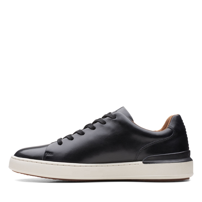 Court Lite Lace Clarks Schwarzes Leder