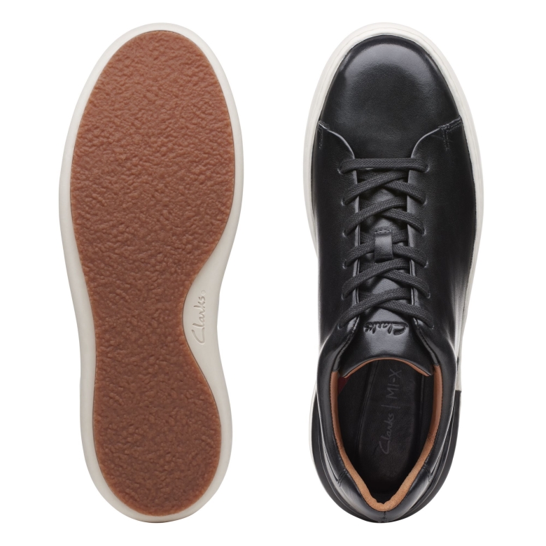 Court Lite Lace Clarks Schwarzes Leder