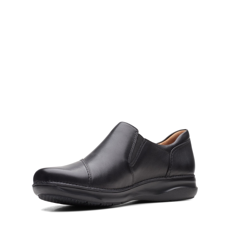 Schwarzer Leder Clarks Appley Reißverschluss